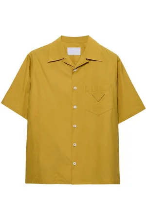 Prada Camisa bowling con parche del logo