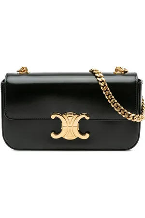 Céline Bolso de hombro Triomphe Claude Chain en piel de becerro brillante 2023