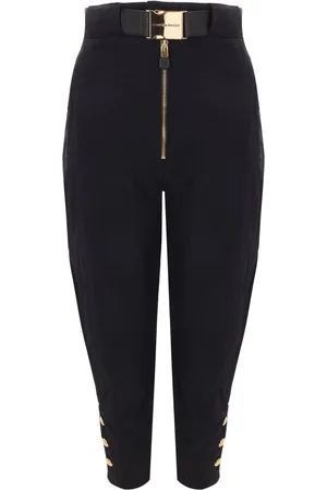 Elisabetta Franchi Pantalones de toile de jouy con cinturón