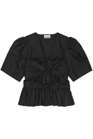 Ganni Blusa con detalle de lazo