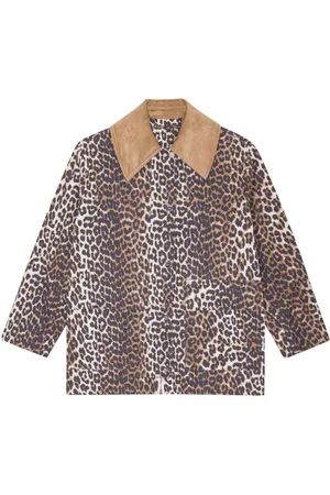 Ganni Chaqueta bómber con estampado de leopardo
