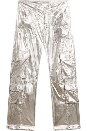 Golden Goose Pantalones cargo metalizados