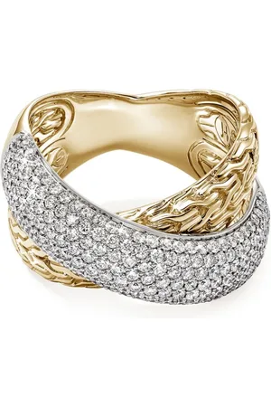 John Hardy Anillo Carved Chain en oro de 18 ct con diamantes