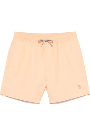 Brunello Cucinelli Bañador con logo bordado