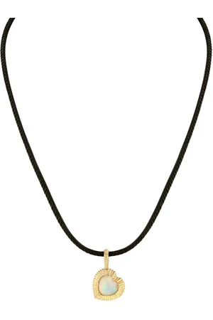 Lizzie Mandler Collar Heart en oro amarillo de 18 ct con colgante de ópalo