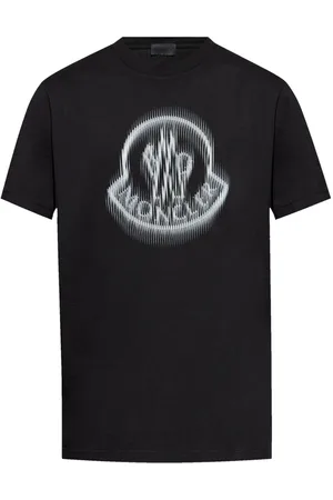 Moncler Camiseta de algodón con logo borroso
