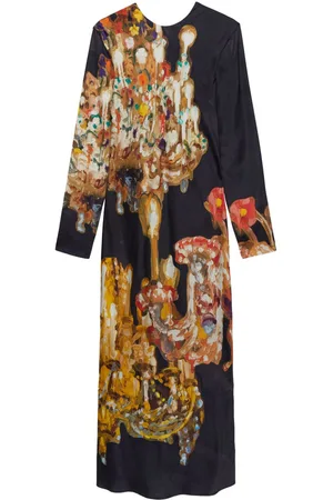 Msgm Vestido largo estampado