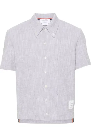 Thom Browne Camisa de tweed con rayas RWB