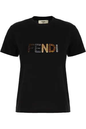 Fendi Camiseta con logo de lentejuelas