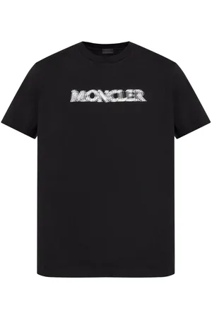 Moncler Camiseta de algodón con logo borroso