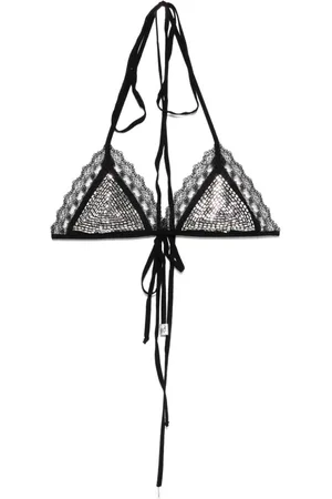 The Attico Top de bikini con detalles de strass
