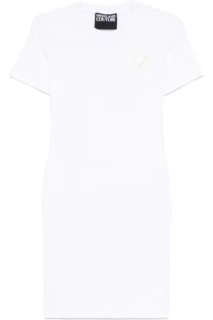 VERSACE Vestido corto con logo estampado