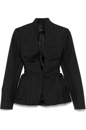 MUGLER Chaqueta de diseño a rayas diplomáticas