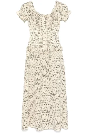 Alessandra Rich Vestido midi con hombros descubiertos