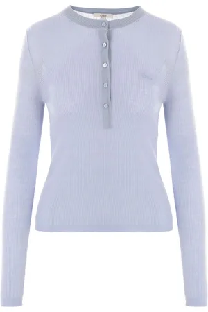 Chloé Camiseta de canalé con manga larga y cuello henley