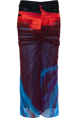 MUGLER Falda midi fruncida