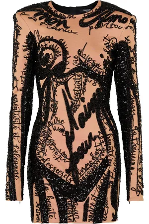 Balmain Vestido corto con motivo bordado