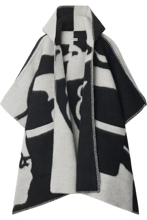 Burberry Poncho con capucha y logo