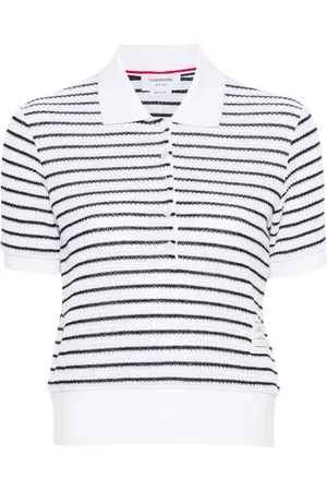 Thom Browne Polo texturizado a rayas