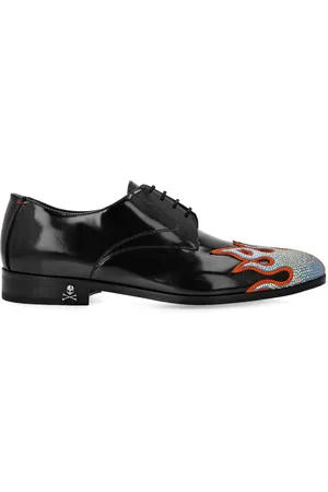 Philipp Plein Zapatos con cordones y apliques de llamas