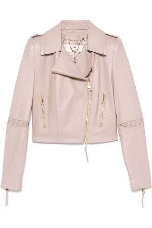 Elisabetta Franchi Chaqueta biker con costuras en contraste