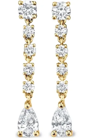 Anita Pendientes Rope pequeños en oro amarillo de 18 ct con diamantes