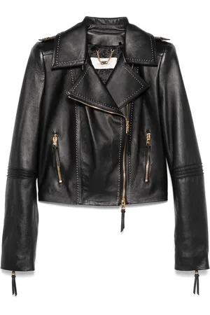 Elisabetta Franchi Chaqueta biker con costuras en contraste