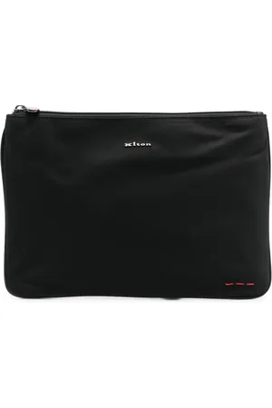 Kiton Bolso de mano con placa del logo
