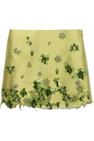 Prada Falda corta con apliques de cristal
