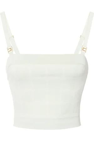 Elisabetta Franchi Top con logo en jacquard