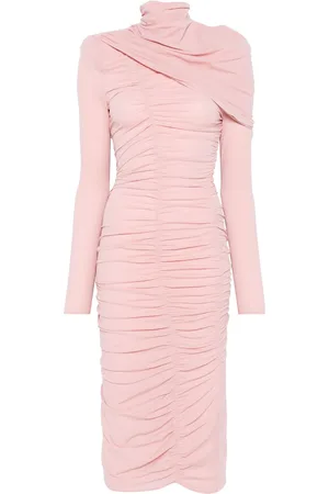 MAGDA BUTRYM Vestido midi drapeado con cuello alto