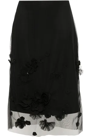 Viktor & Rolf Falda midi con bordado floral