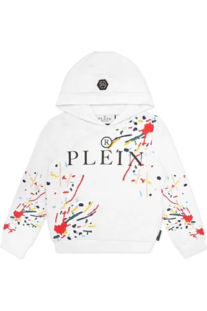 Philipp Plein Sudadera con salpicadura de pintura y capucha