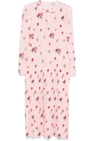 Alessandra Rich Vestido midi con estampada y detalle de pinzas