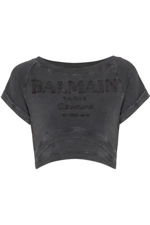 Balmain Camiseta corta con bordado Couture