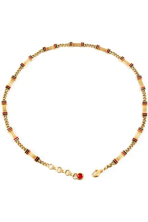 Gucci Cinturón de cadena con tribanda Web 2000