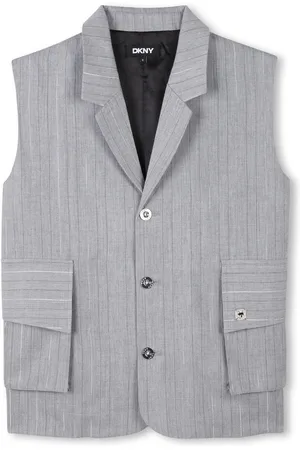 DKNY Chaleco a rayas con hilos metalizados