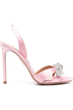 Aquazzura Sandalias Very Bow Tie Crystal con tacón de 105 mm