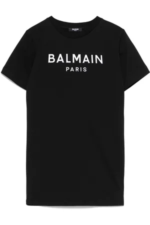 Balmain Vestido con aplique del logo