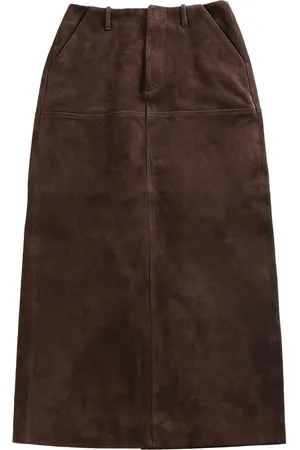 ATELIER Suede midi skirt