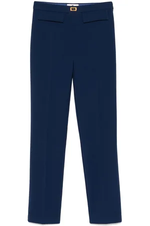 Elisabetta Franchi Pantalones de crepé con placa del logo