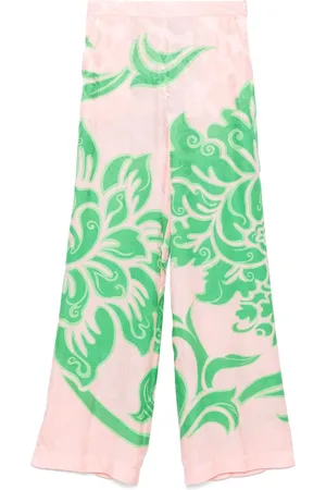 Etro Pantalones slim con estampado de rosas