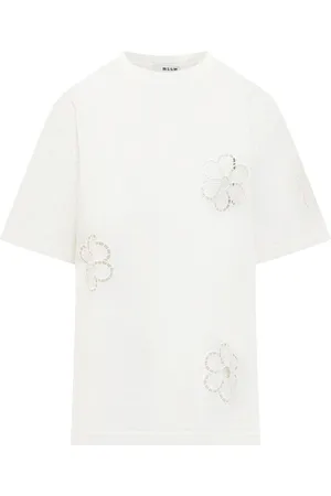Msgm Camiseta con aplique floral