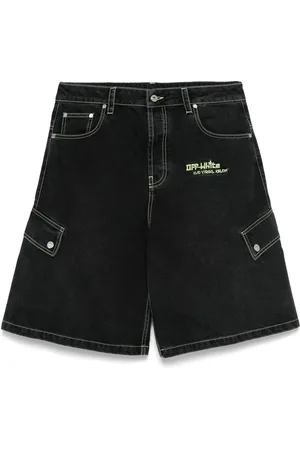 OFF-WHITE Pantalones vaqueros cortos con logo bordado