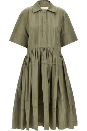Jil Sander Vestido camisero plisado