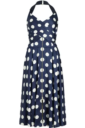 Patou Vestido midi de satén con cuello halter