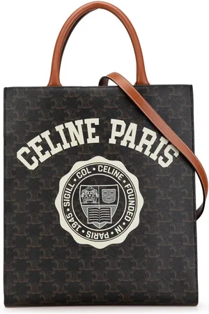 Céline Bolso satchel Triomphe Vertical Cabas pequeño de lona revestida con estampado Paris 2020