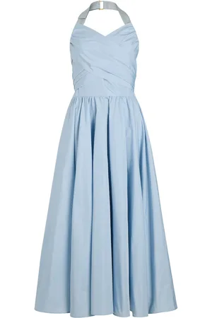 Patou Vestido largo de falla con cuello halter