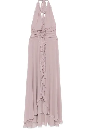 BLUMARINE Vestido largo con apliques florales