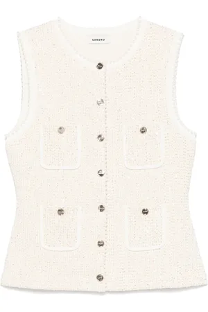 Sandro Chaleco de tweed